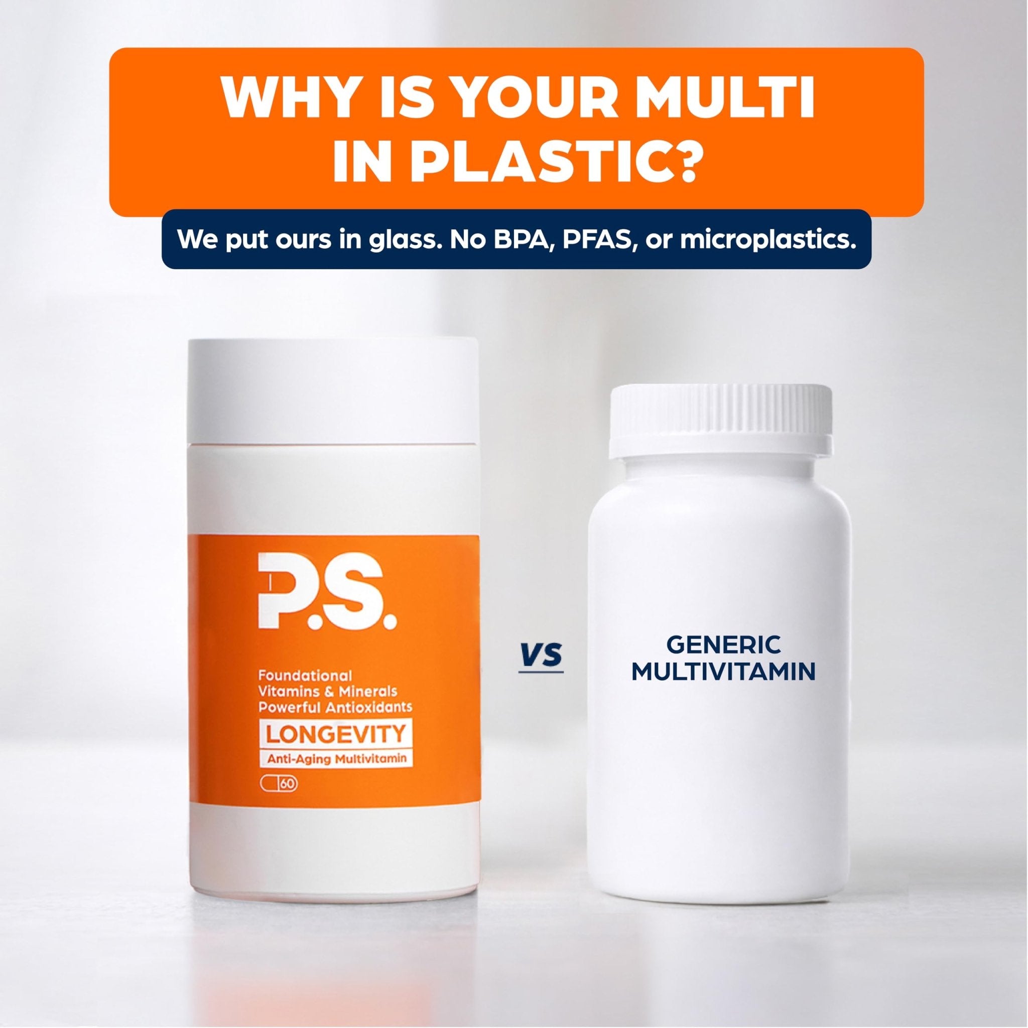 PS Longevity Supplement – Anti-Aging Multivitamin for Men & Women – Premium Methylated B Vitamins, CoQ10, NR, Urolithin A & Natural Antioxidants – Cellular Health, Energy & Memory – 2 Month Supply - TrustMedUSA