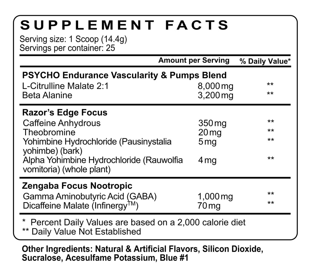 Psycho Pharma New Perfect Powders with Zengaba Energy Feel Good Focus 1 Strongest - TrustMedUSA