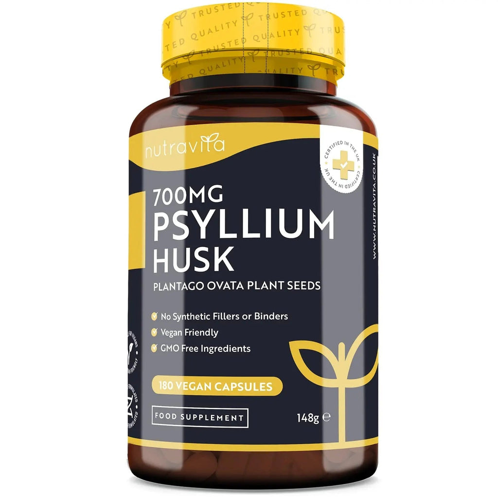Psyllium Husks Fibre Supplement – 1400mg per Serving – Naturally High in Soluble Fibre - TrustMedUSA