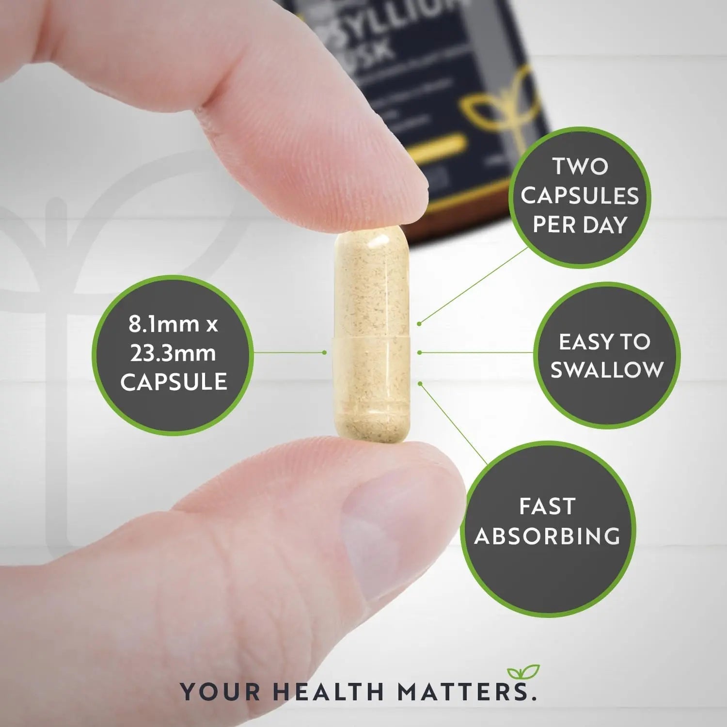 Psyllium Husks Fibre Supplement – 1400mg per Serving – Naturally High in Soluble Fibre - TrustMedUSA