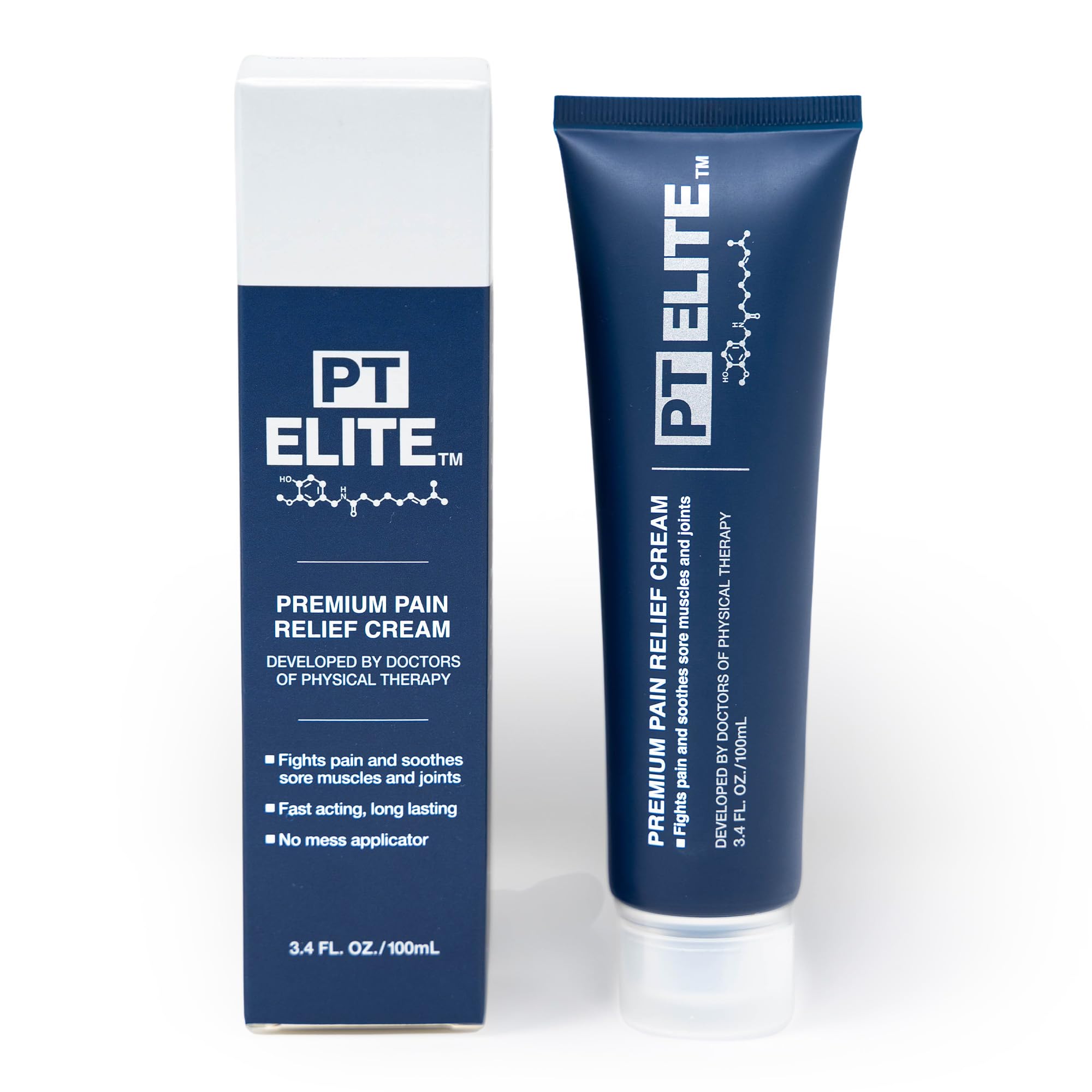 PT Elite Premium Pain Relief Cream, with Capsaicin, Menthol & Arnica, Arthritis, Knee, & Back Pain Relief, Soothes Sore Muscles & Joints, Reduces Stiffness, Non-Greasy, Topical Analgesic, 3.4 oz - TrustMedUSA