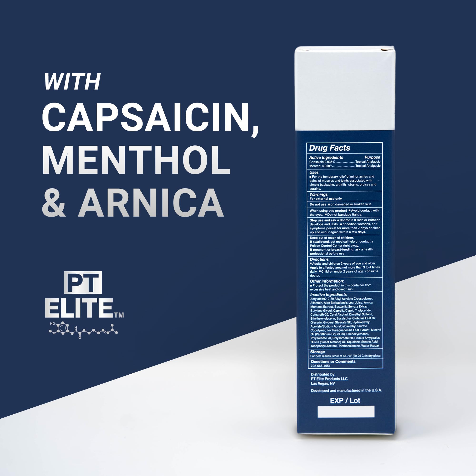 PT Elite Premium Pain Relief Cream, with Capsaicin, Menthol & Arnica, Arthritis, Knee, & Back Pain Relief, Soothes Sore Muscles & Joints, Reduces Stiffness, Non-Greasy, Topical Analgesic, 3.4 oz - TrustMedUSA