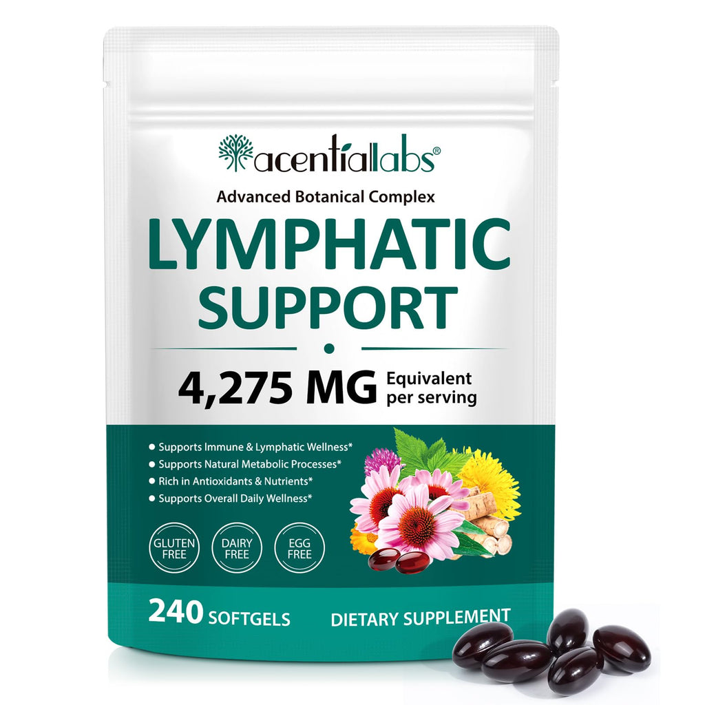 PULLING OIL Lymphatic Drainage Supplements 240 Softgels | Herbal Blend with Echinacea, Dandelion & Burdock Root for Women & Men | Promotes Healthy Circulation & Fluid Balance - Maple Wellness Supplements