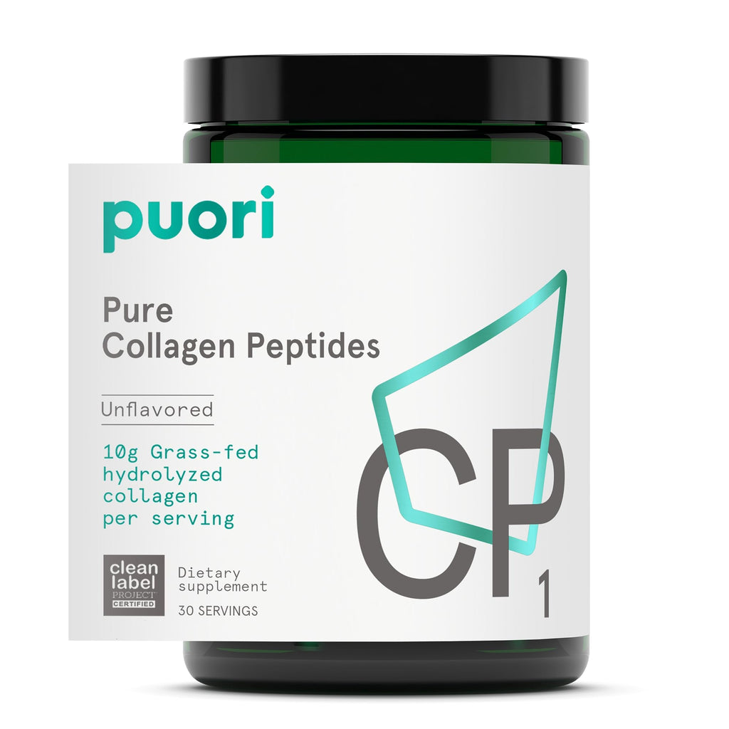 Puori Pure Collagen Peptides Powder, Unflavored - 10g of Grass-Fed Hydrolyzed Bovine Collagen Supports Skin Health, Hair & Nail Strength, Joint Pain & Mobility Support - 30 Servings - Maple Wellness Supplements