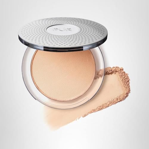 PUR Beauty 4-in-1 Pressed Mineral Makeup Powder Foundation with SPF 15 - Concealer & Finishing Compact Pressed Powder for Face - Buildable Medium to Full Coverage Foundation Powder (Blush Medium) - TrustMedUSA