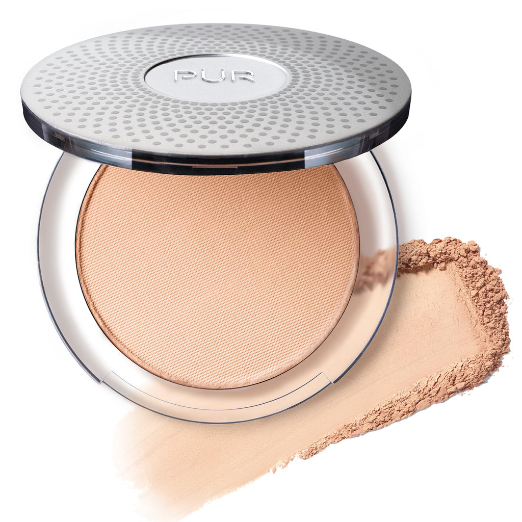 PUR Beauty 4-in-1 Pressed Mineral Makeup Powder Foundation with SPF 15 - Concealer & Finishing Compact Pressed Powder for Face - Buildable Medium to Full Coverage Foundation Powder (Blush Medium) - TrustMedUSA