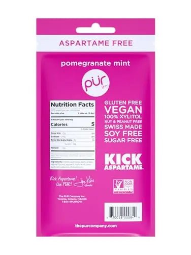 PUR Gum | Aspartame Free Chewing Gum | 100% Xylitol | Natural Pomegranate - TrustMedUSA