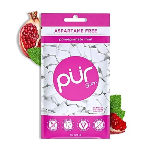 PUR Gum | Aspartame Free Chewing Gum | 100% Xylitol | Natural Pomegranate - TrustMedUSA