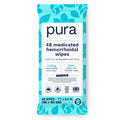 Pura Flushable Hemorrhoid Wipes XL, 48 Count, Medicated with Cooling Witch Hazel, Aloe & Coconut Oil, Fast Relief, Fragrance-Free, 100% Plastic-Free - TrustMedUSA