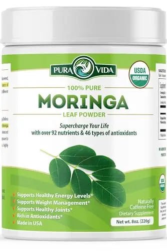 PURA VIDA MORINGA Moringa Powder Organic Single Origin - Premium 100% Leaf Powder - TrustMedUSA