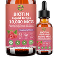Pure Biotin 10000mcg Liquid Drop Optimal Solutions Hair Skin & Nails Vitamins Support w. Collagen Keratin Hyaluronic Acid Saw Palmetto, Biotin(Vitamin B7) for Hair Growth & Cellular Energy - TrustMedUSA