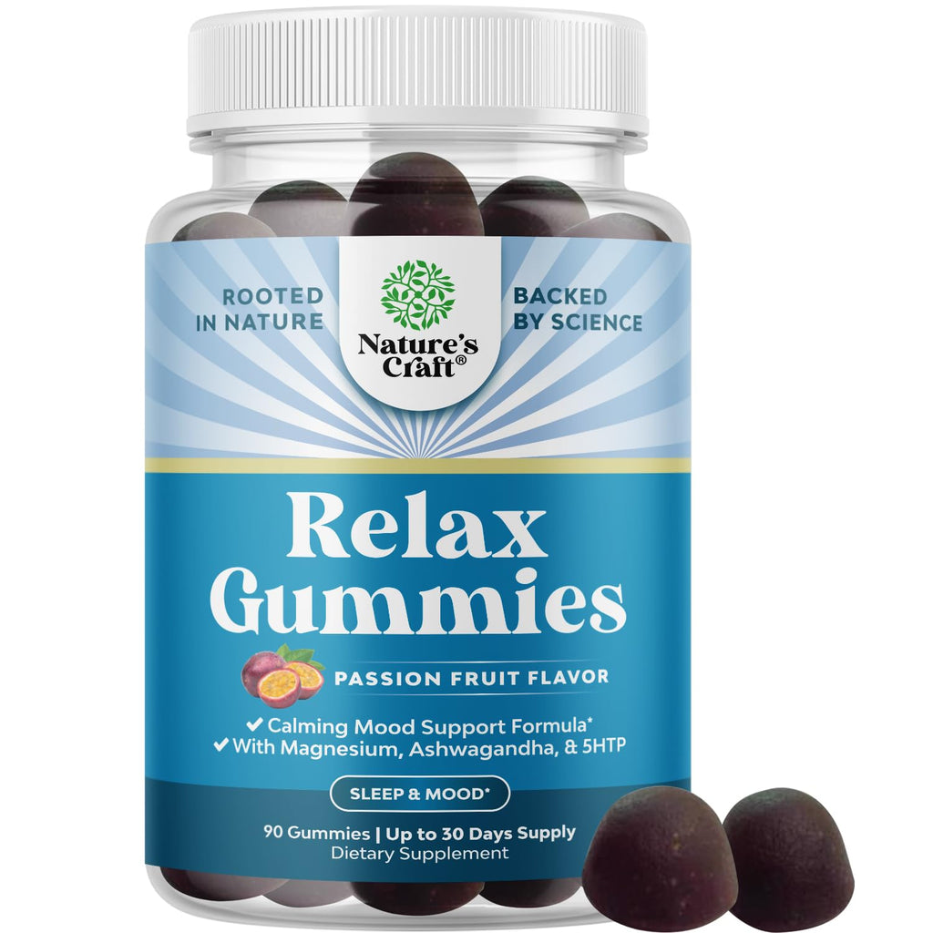 Pure Calm and Relaxing Magnesium Supplement - Magnesium for Stress Support & Rest Ease for Adults - High Absorption Mg Citrate Gummies with L Theanine & Ashwagandha for Muscle Cramps - 90 Count - TrustMedUSA
