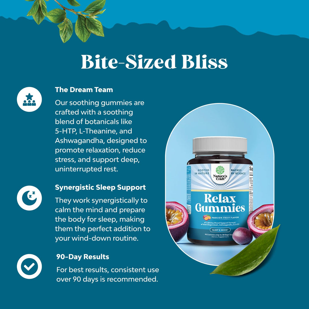 Pure Calm and Relaxing Magnesium Supplement - Magnesium for Stress Support & Rest Ease for Adults - High Absorption Mg Citrate Gummies with L Theanine & Ashwagandha for Muscle Cramps - 90 Count - TrustMedUSA