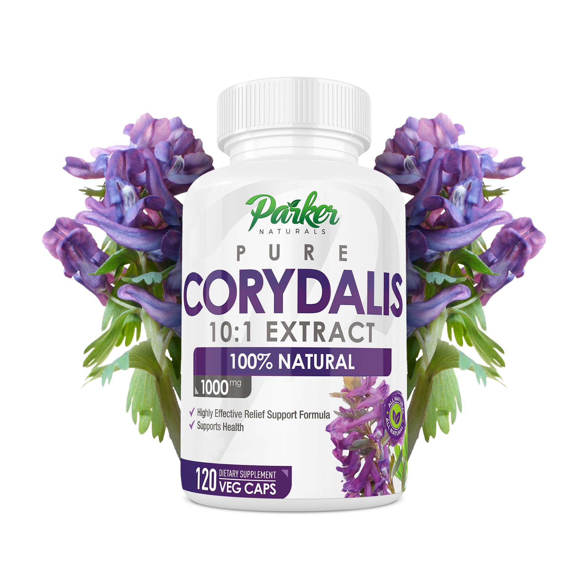 Pure Corydalis Root Extract Capsule - 1000mg Strength, 10:1 Corydalis Yanhusuo Extract, Natural Relief, Long Lasting, 100% Vegetarian, 60 Servings, 120 Count - TrustMedUSA