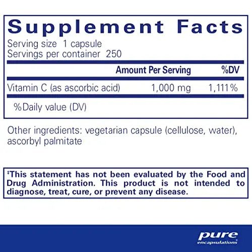 Pure Encapsulations Ascorbic Acid Capsules | Vitamin C Supplement - TrustMedUSA