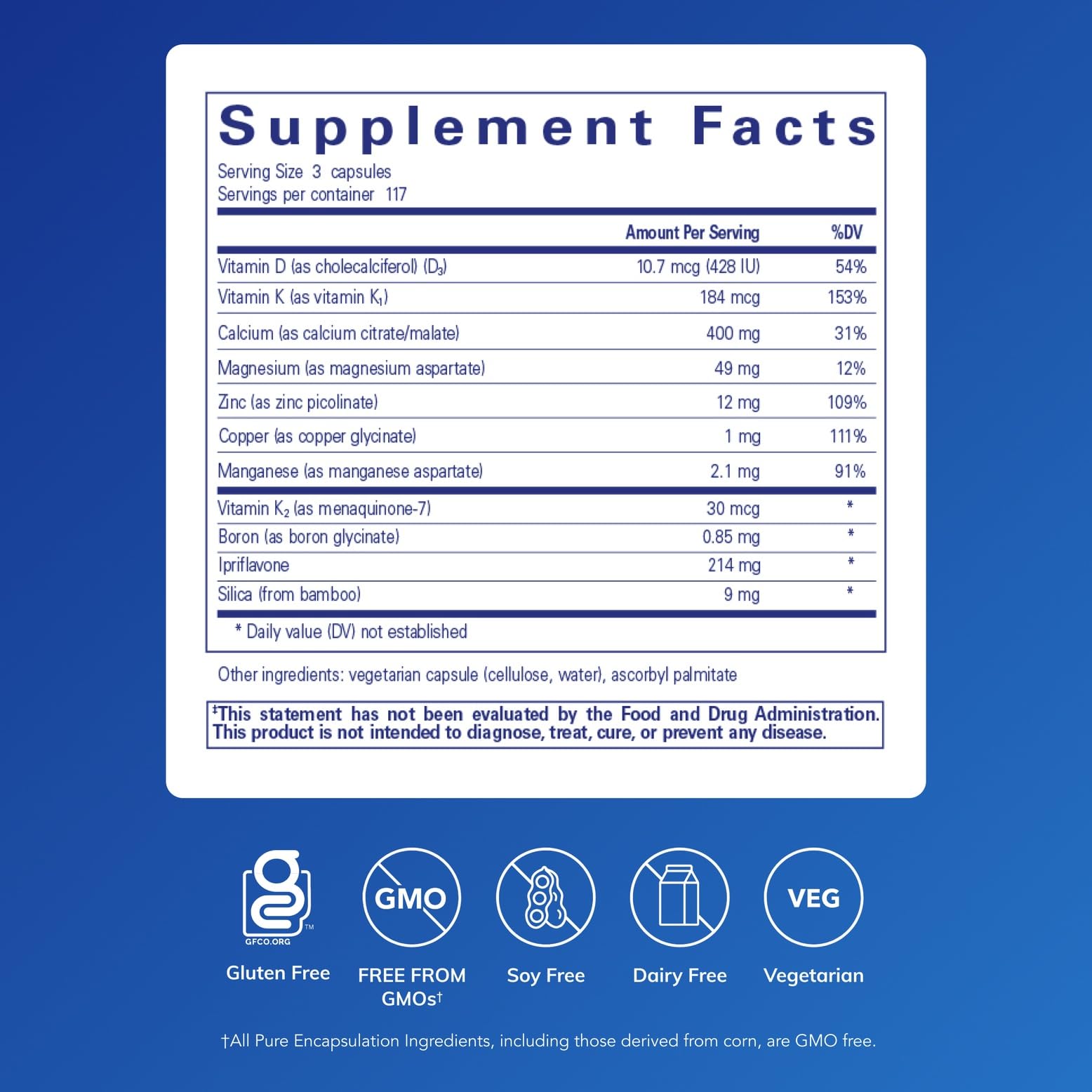 Pure Encapsulations +Cal+ with Ipriflavon | Mineral, Vitamin, and Herbal Supplement to Promote Skeletal Strength | 351 Capsules - TrustMedUSA