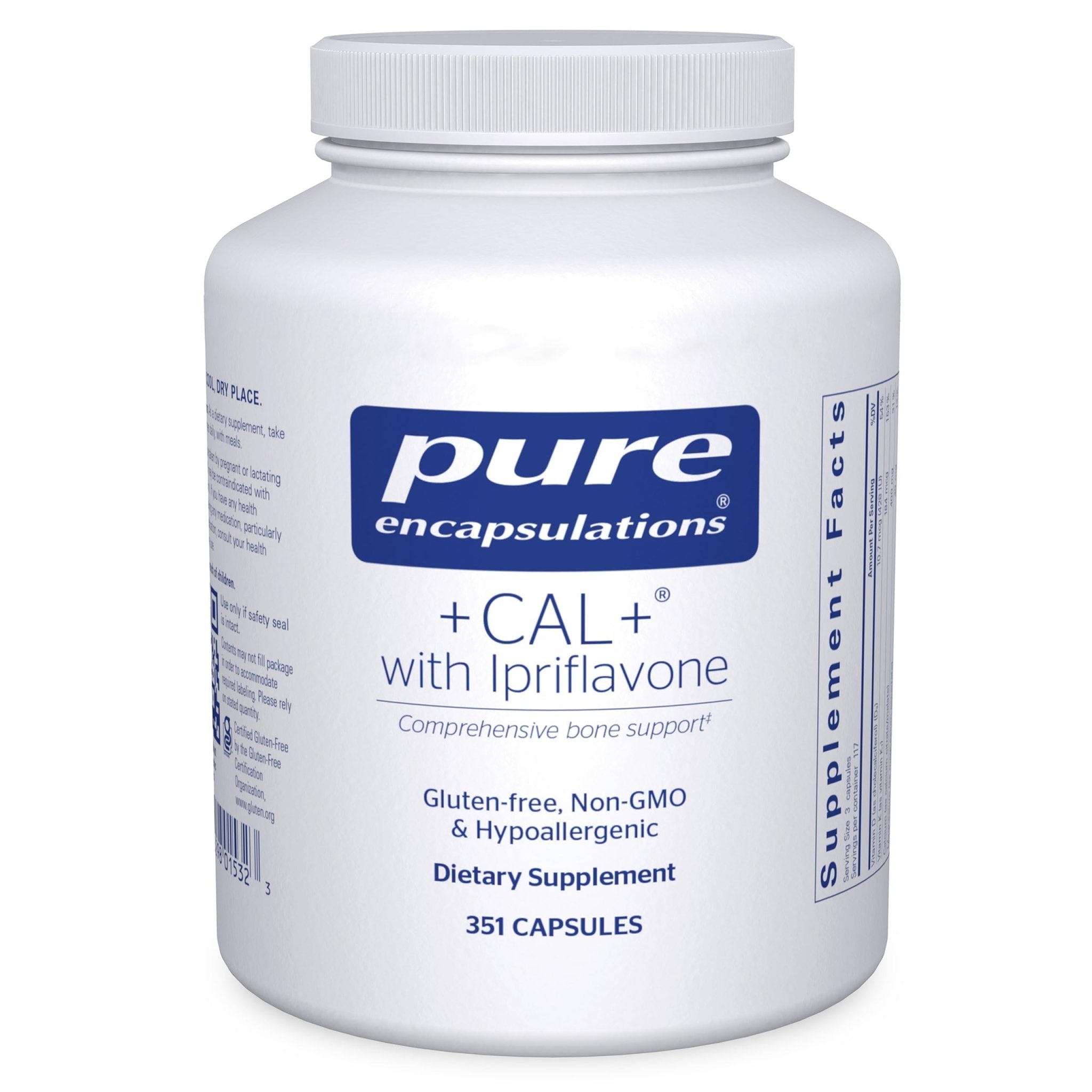 Pure Encapsulations +Cal+ with Ipriflavon | Mineral, Vitamin, and Herbal Supplement to Promote Skeletal Strength | 351 Capsules - TrustMedUSA