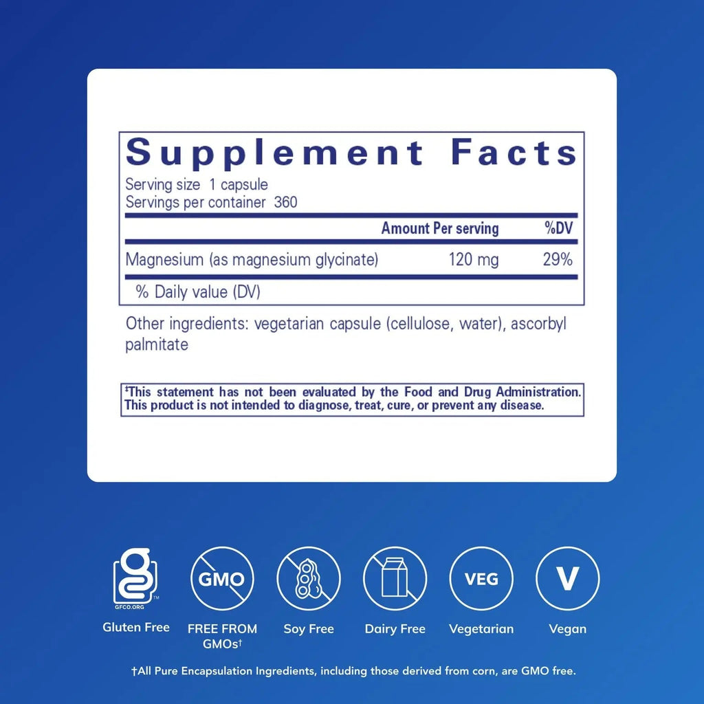 Pure Encapsulations Magnesium (Glycinate) - Supplement to Support Stress Relief, Sleep, Heart Health, Nerves, Muscles, and Metabolism - TrustMedUSA