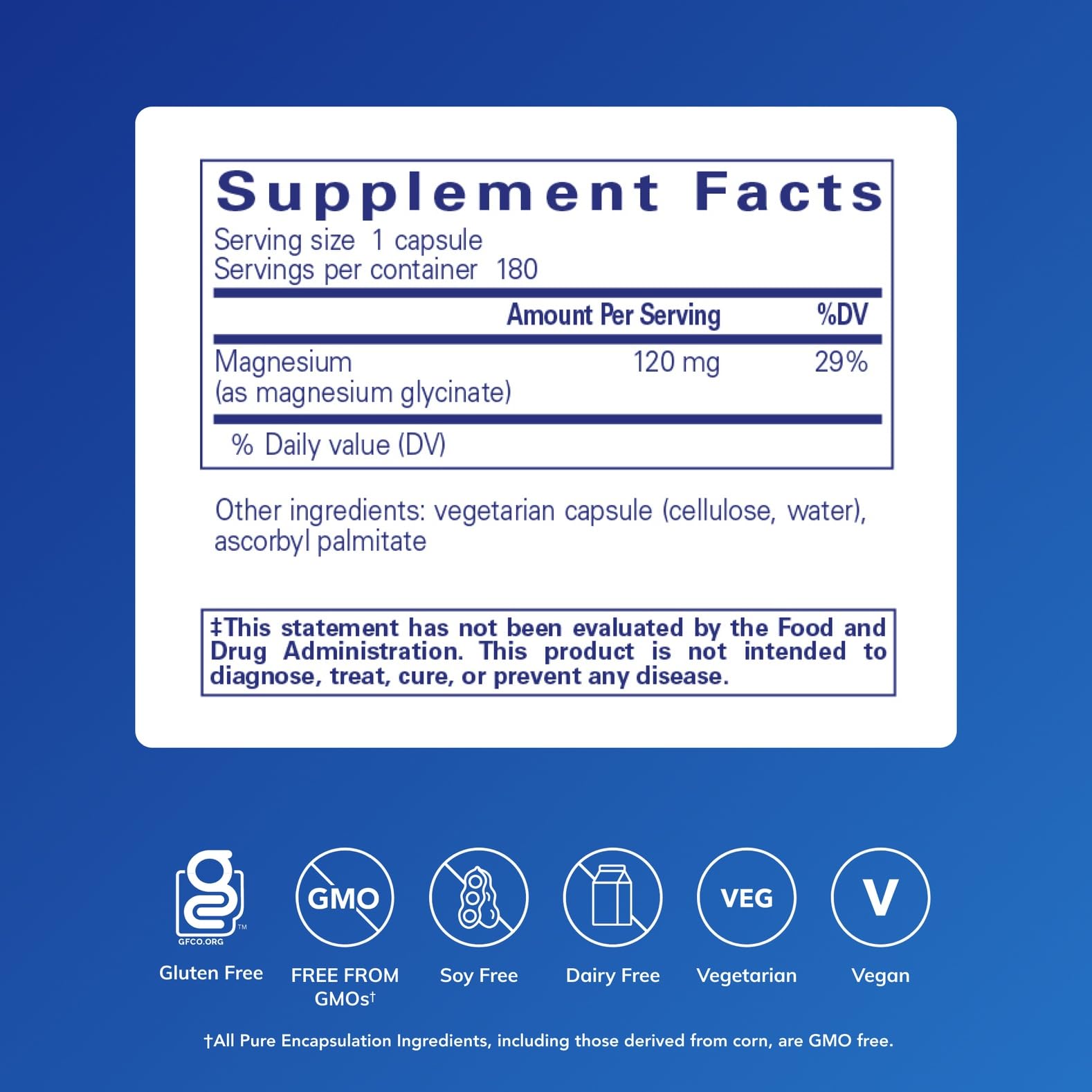 Pure Encapsulations Magnesium (Glycinate) - Supplement to Support Stress Relief, Sleep, Heart Health, Nerves, Muscles, and Metabolism* - with Magnesium Glycinate - 180 Capsules - TrustMedUSA