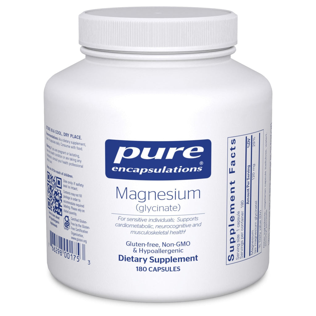 Pure Encapsulations Magnesium (Glycinate) - Supplement to Support Stress Relief, Sleep, Heart Health, Nerves, Muscles, and Metabolism* - with Magnesium Glycinate - 180 Capsules - TrustMedUSA