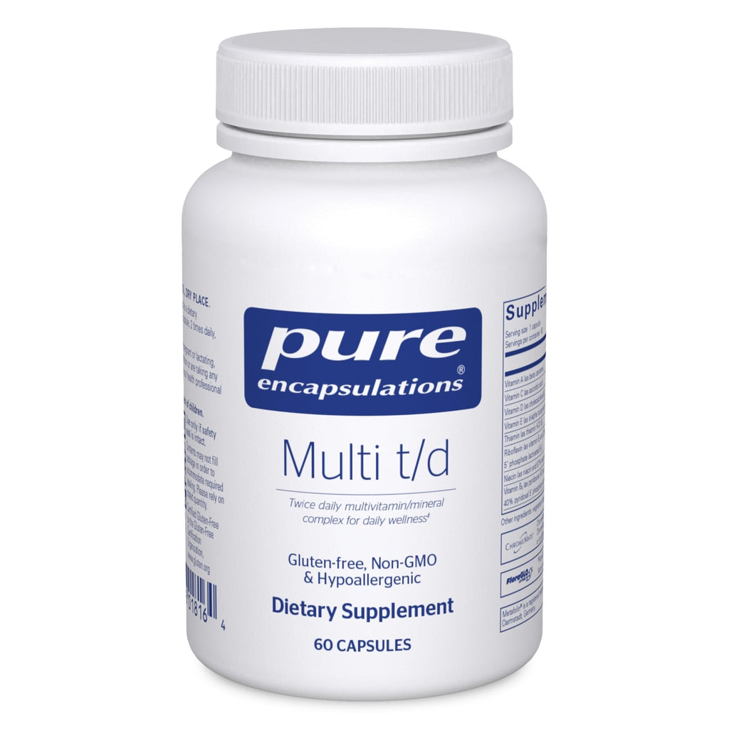 Pure Encapsulations Multi T/D - Multivitamin & Mineral Supplement - for Daily Wellness, Cardiovascular & Immune Health* - Rich in Vitamins & Minerals - Gluten Free & Vegetarian - 60 Capsules - TrustMedUSA