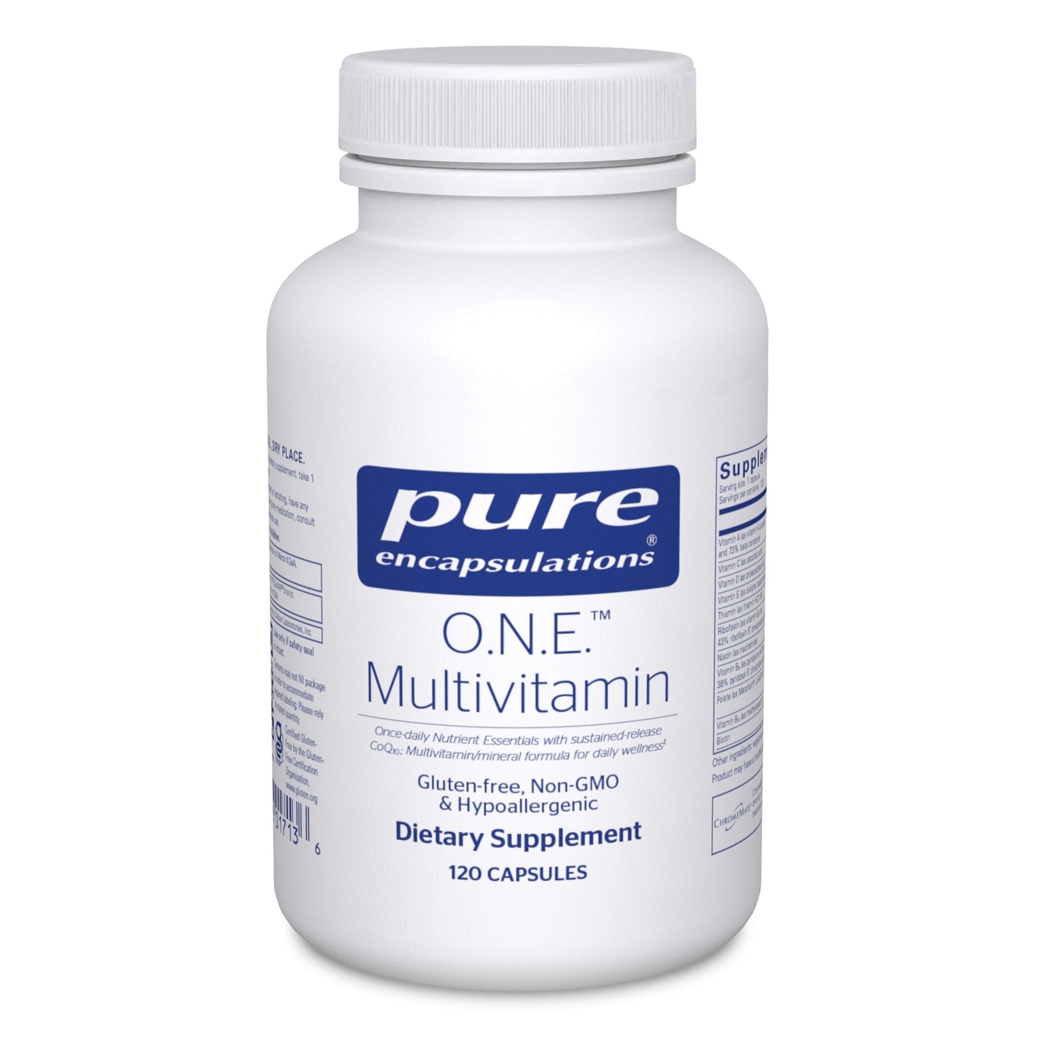 Pure Encapsulations O.N.E. Multivitamin - Once Daily Multivitamin with Antioxidant Complex Metafolin, CoQ10, and Lutein to Support Vision, Cognitive Function, and Cellular Health* - 120 Capsules - TrustMedUSA