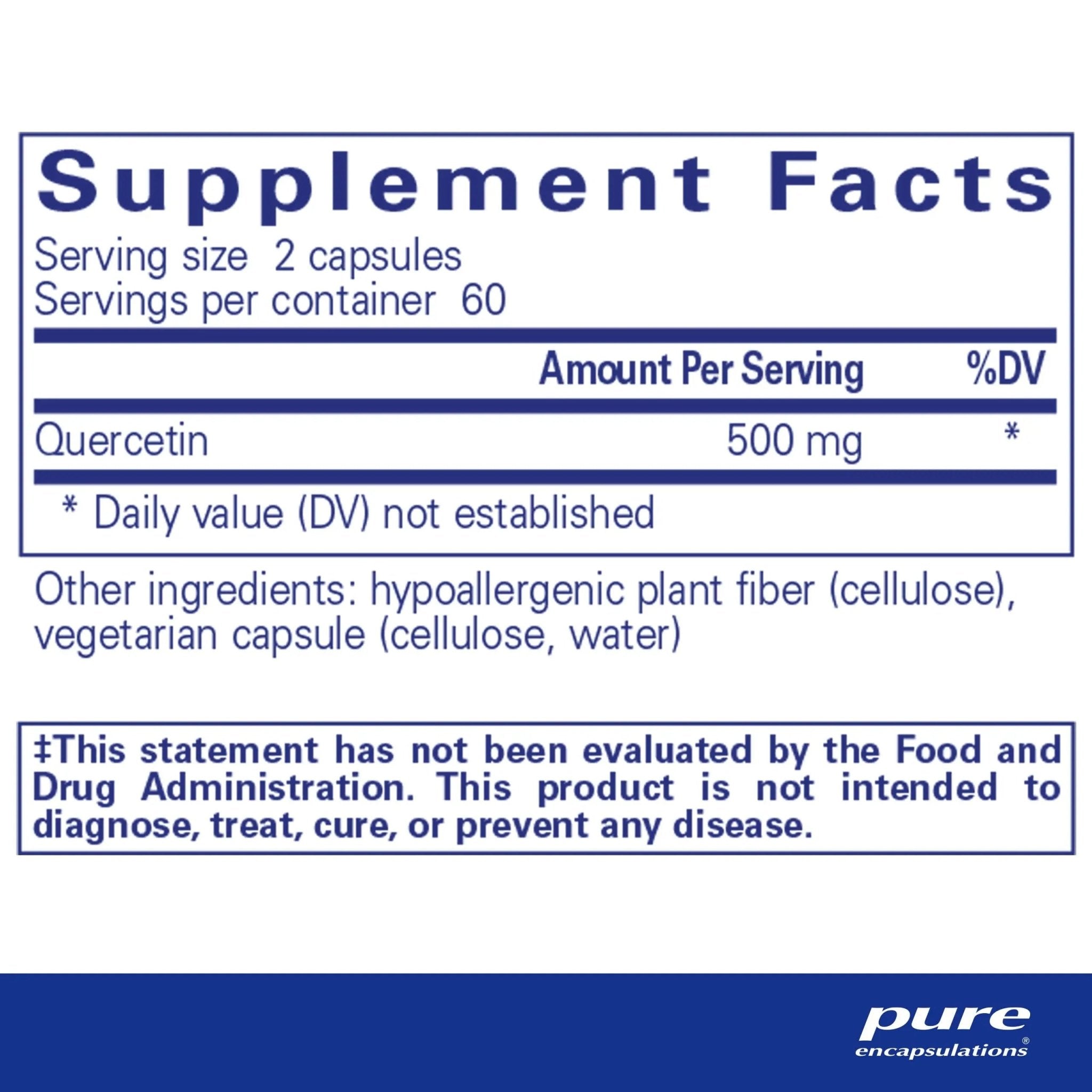 Pure Encapsulations Quercetin - 120 Capsules - TrustMedUSA