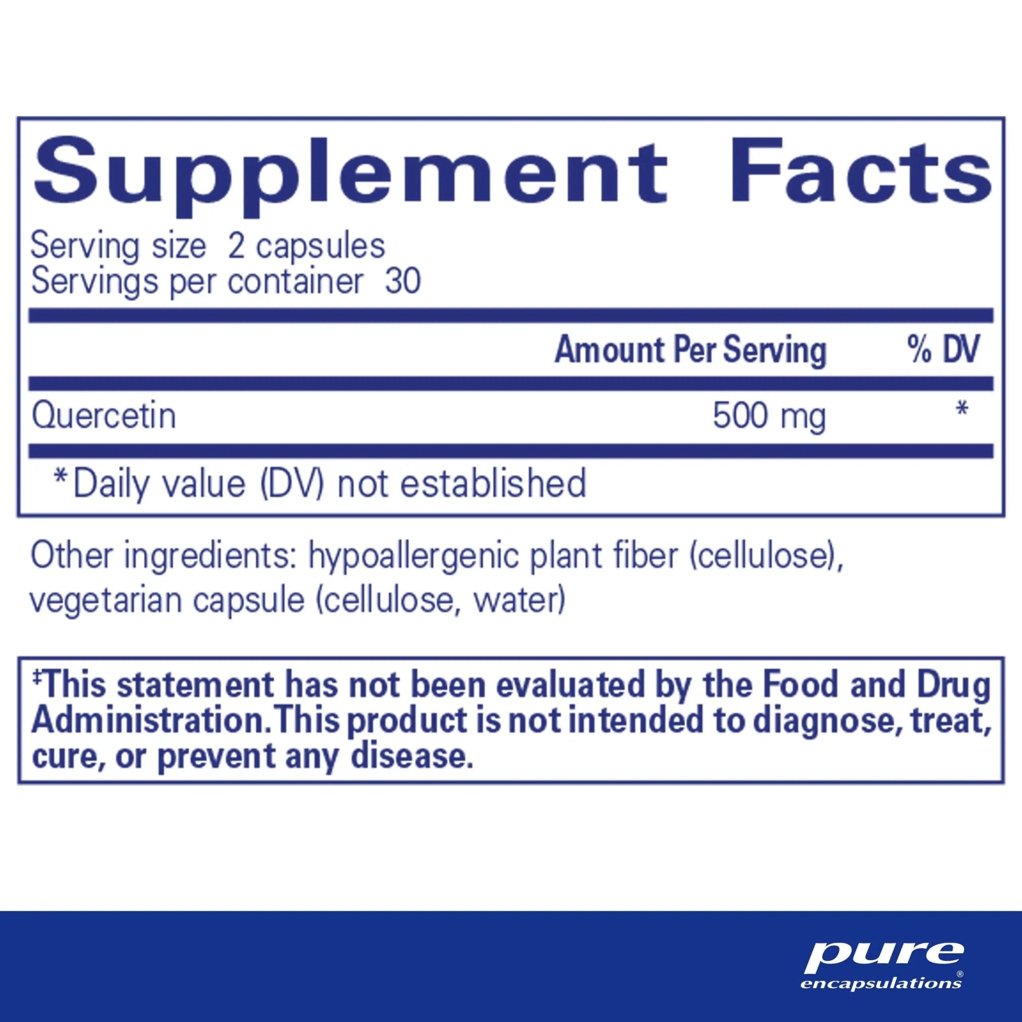 Pure Encapsulations Quercetin - Supplement with Bioflavonoids - 60 Caps - TrustMedUSA