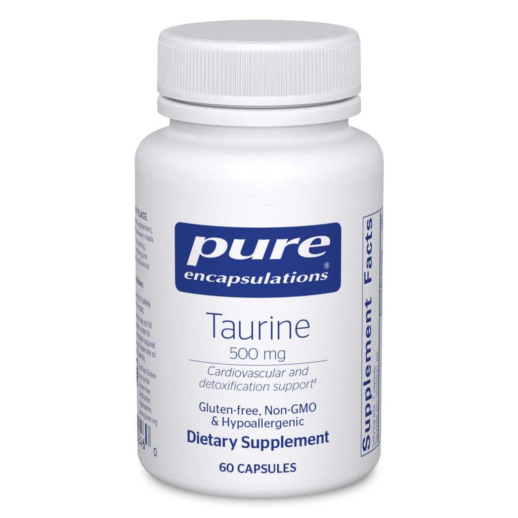 Pure Encapsulations Taurine 500 mg | Amino Acid Supplement for Liver, Eye Health, Antioxidants, Heart, Brain, and Muscles* | 60 Capsules - Maple Wellness Supplements