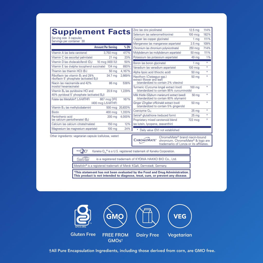 Pure Encapsulations UltraNutrient - Minerals & Multivitamins - Supports Liver & Heart Health* - Supplement for Antioxidants - with Vitamin C, CoQ10 - Non-GMO * Gluten-Free - 90 Capsules - TrustMedUSA