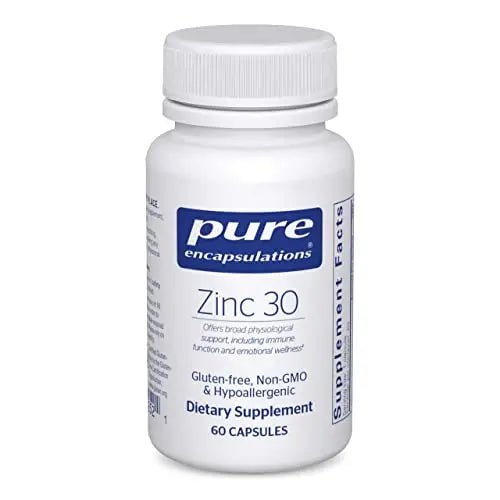 Pure Encapsulations Zinc 30 mg - Highly Absorbable - 60 Capsules - TrustMedUSA