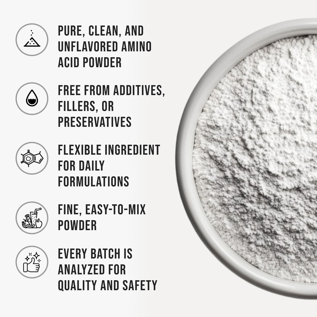 Pure L-Theanine Powder Unflavored Amino Acid Supplement Powder from Fine L-Theanine for Smooth Mixing Vegan Friendly Non-GMO No-Additives for Smoothies Drinks and Daily Nutrition Support, 3.2 oz (90g) - TrustMedUSA