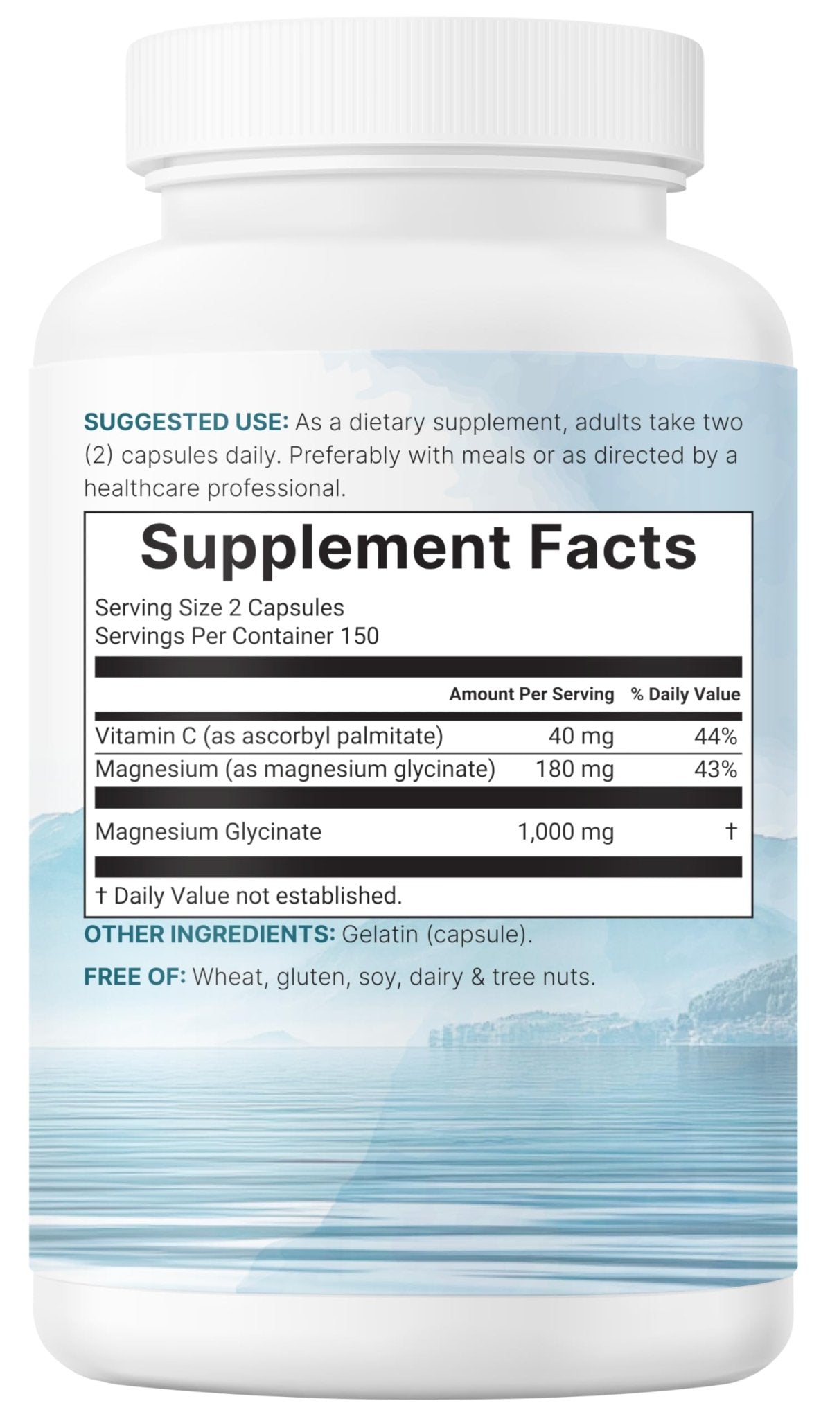 Pure Magnesium Glycinate 1,000mg, 300 Capsules | 100% Chelated for Max Absorption | Enhanced with Vitamin C | Only Uses Active Ingredients - TrustMedUSA