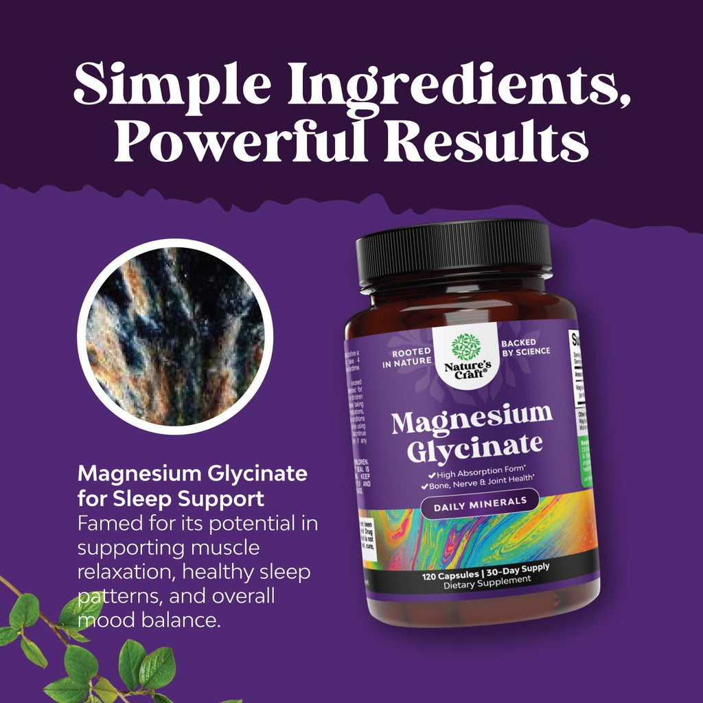 Pure Magnesium Glycinate Supplement 500mg - Magnesium for Sleep and Rest Capsules for Men & Women - Unflavored Vegan High Absorption Pills for Relaxation Support - 120 Count - TrustMedUSA