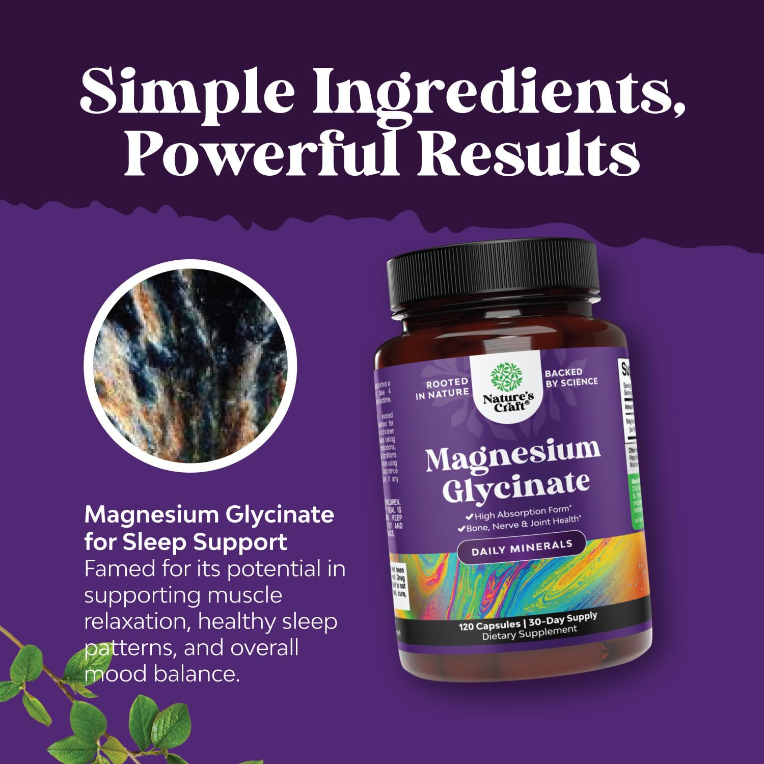 Pure Magnesium Glycinate Supplement 500mg - Magnesium for Sleep and Rest Capsules for Men & Women - Unflavored Vegan High Absorption Pills for Relaxation Support - 120 Count - TrustMedUSA