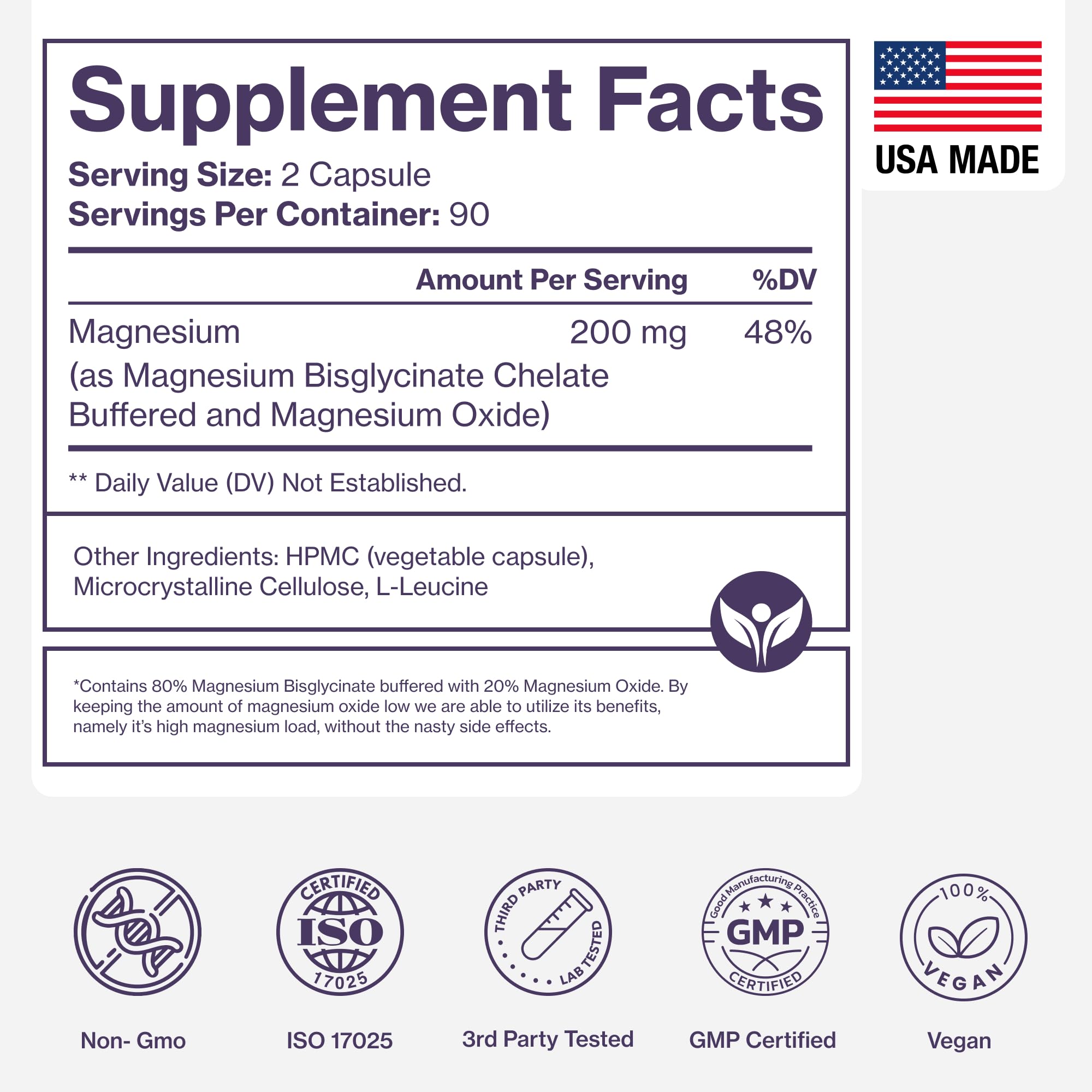 Pure Magnesium Glycinate Supplement – Highly Absorbable Chelated Magnesium to Support Sleep, Muscle & Nerve Health, Energy, Relaxation & Bone Health - TrustMedUSA