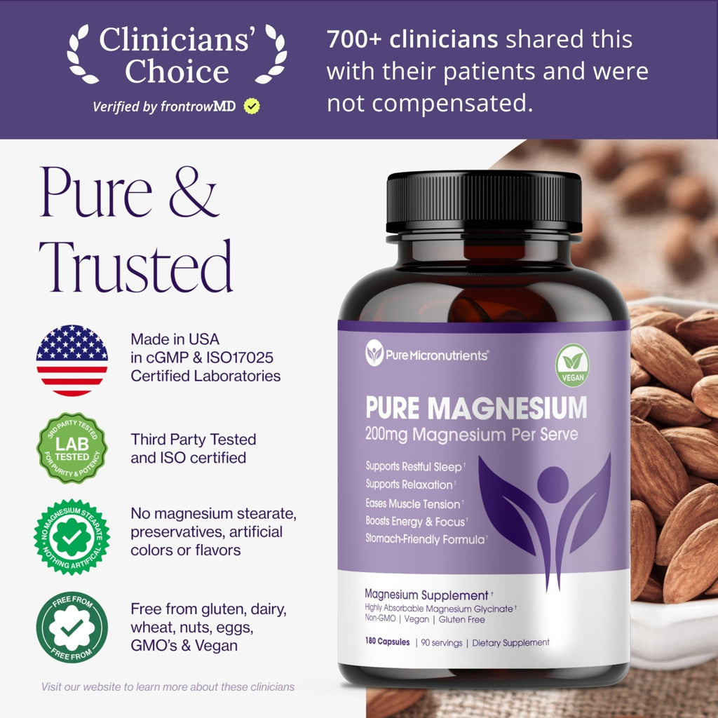 Pure Magnesium Glycinate Supplement – Highly Absorbable Chelated Magnesium to Support Sleep, Muscle & Nerve Health, Energy, Relaxation & Bone Health - TrustMedUSA
