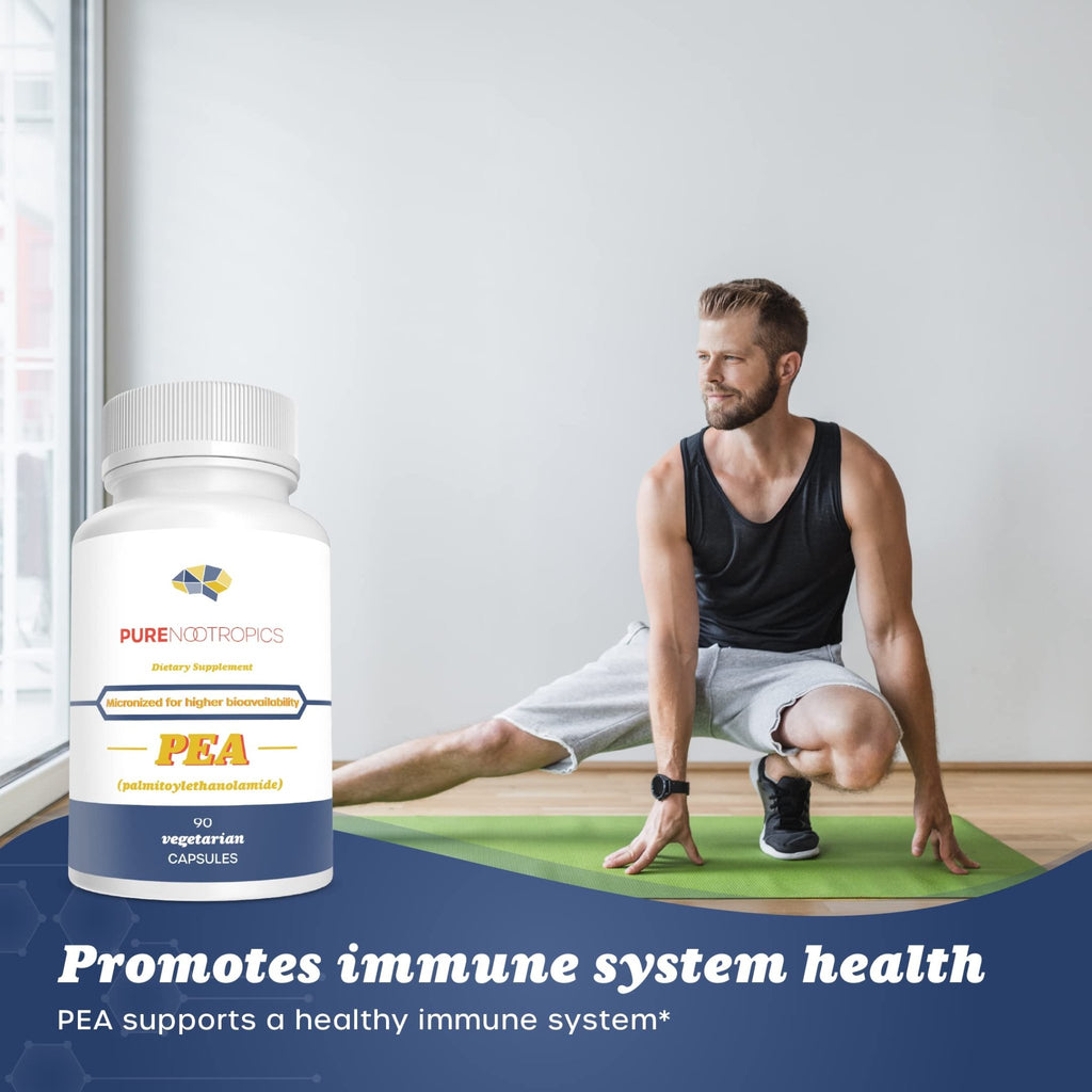 Pure Nootropics - Palmitoylethanolamide (Micronized Pea) 400 mg Capsules | 90 Veg Caps Value Pack | Supports Relief from Occasional Discomfort | Supports Immune System - TrustMedUSA