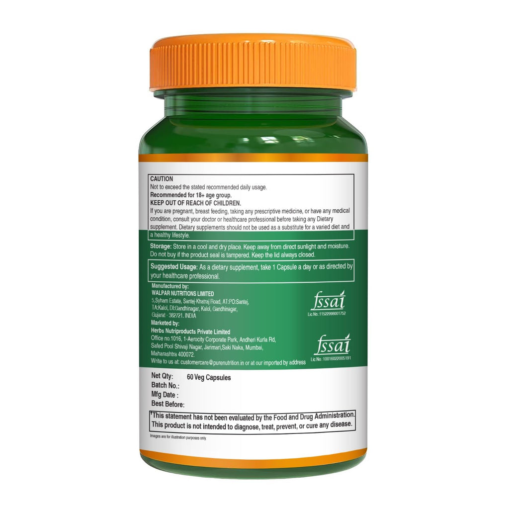 Pure Nutrition Lung Health Supplement | 60 Caps | Herbal Lung Support Formula with Quercetin, Vitamin C, Nettle, Vasaka Leaf, Lotus, Licorice & Ginger. - TrustMedUSA