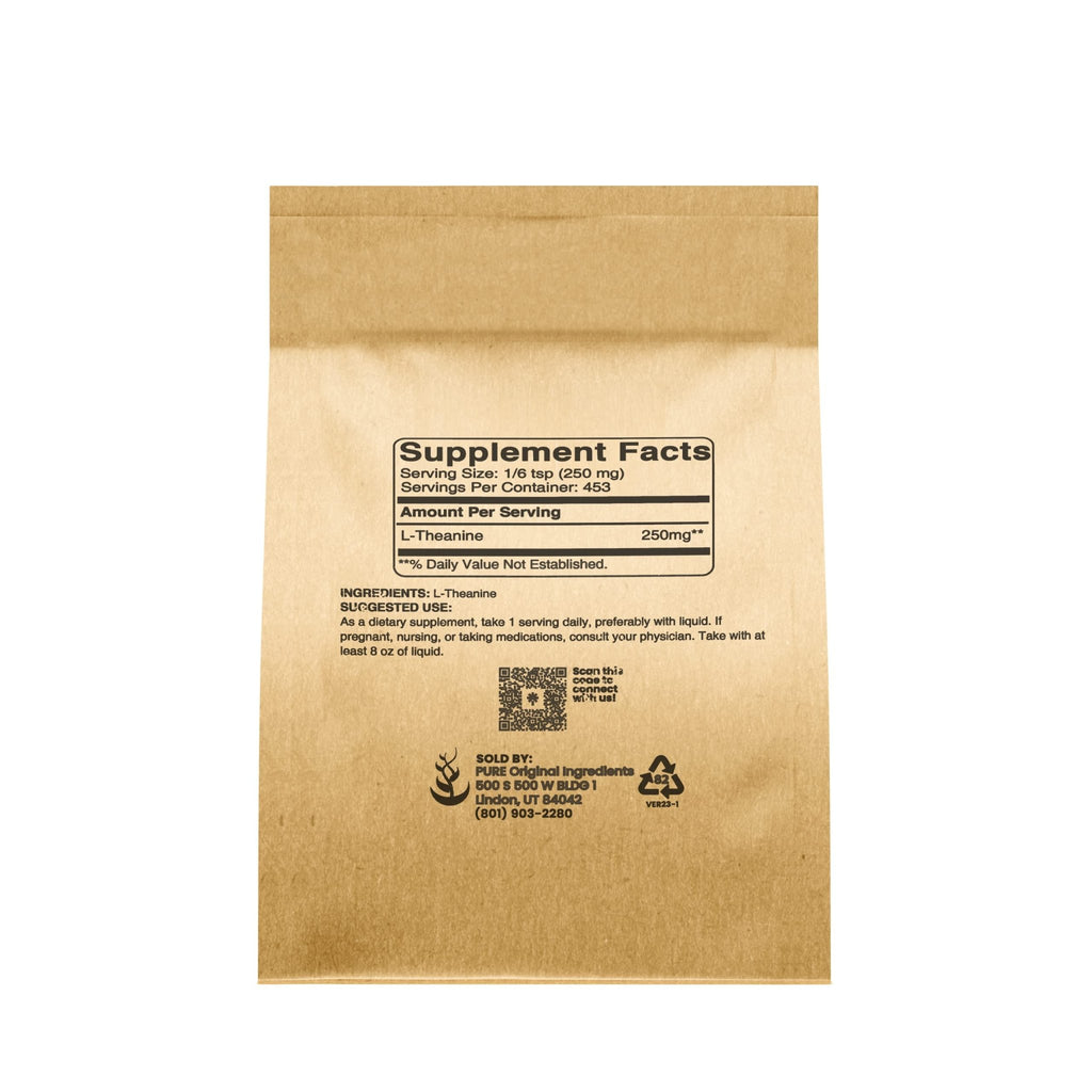 PURE ORIGINAL INGREDIENTS L-Theanine (4 oz) Amino Acid Supplement, No Additives or Fillers - TrustMedUSA