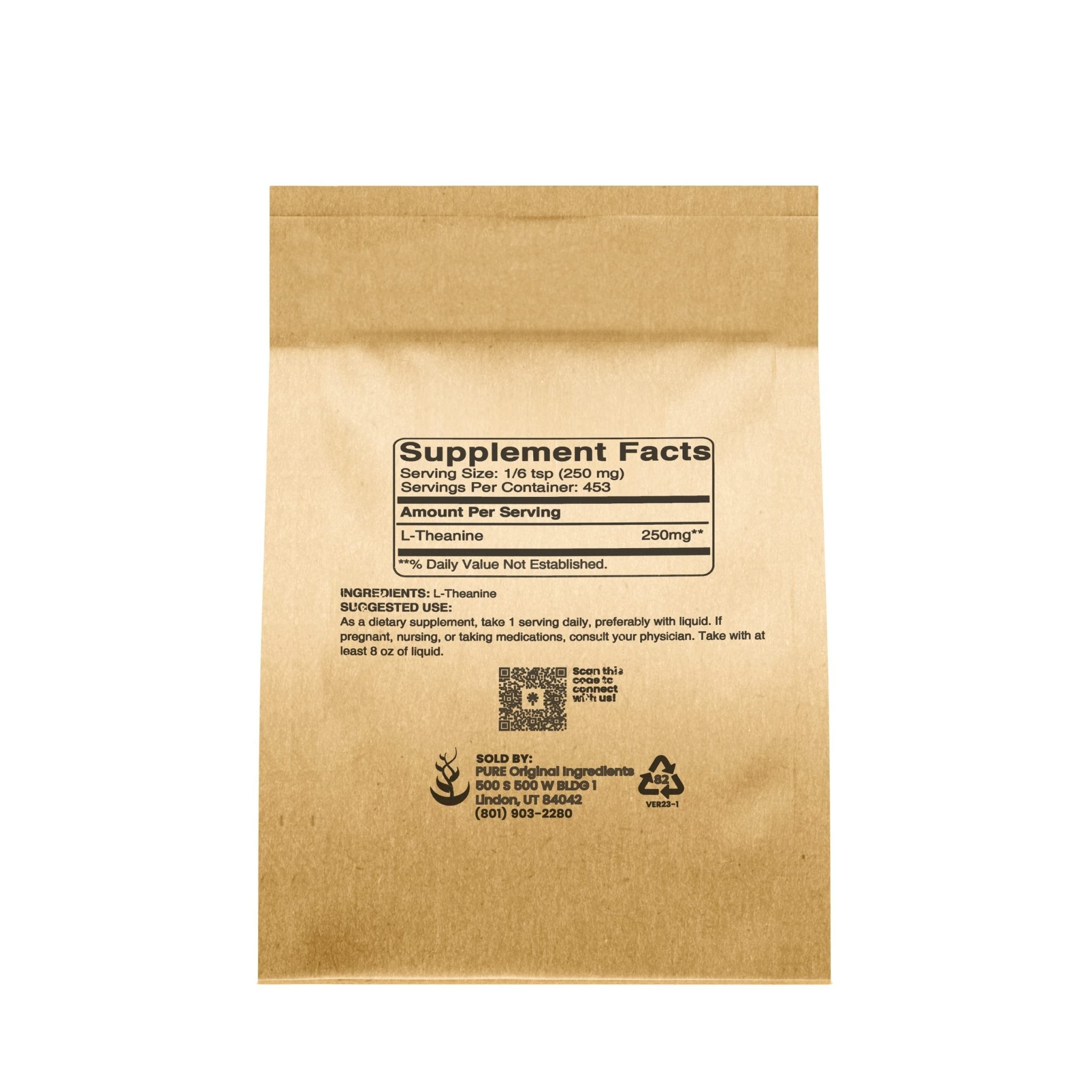 PURE ORIGINAL INGREDIENTS L-Theanine (4 oz) Amino Acid Supplement, No Additives or Fillers - TrustMedUSA