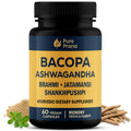 Pure Prana Ayurvedic Brain Supplement Capsules with Brahmi, Ashwagandha & Gotu Kola - Plant-Based Nootropic Cognitive Wellness Formula for Daily Focus - Vegan Clarity for Men Women - 60 Capsules - TrustMedUSA