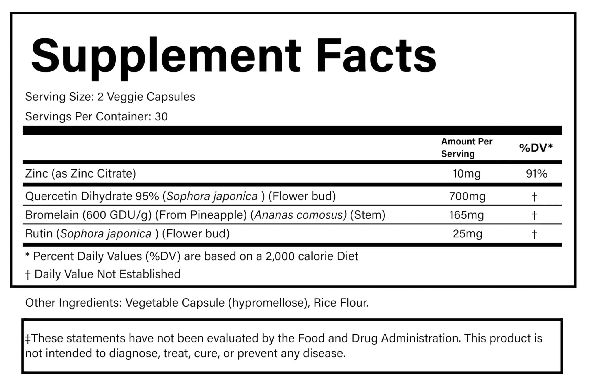 PURE® Quercetin+ with Zinc, Bromelain, Rutin Immune Shield - 60 Capsules - High Bioavailability Antioxidant Complex for Respiratory Health & Viral Defense - Made in USA - TrustMedUSA