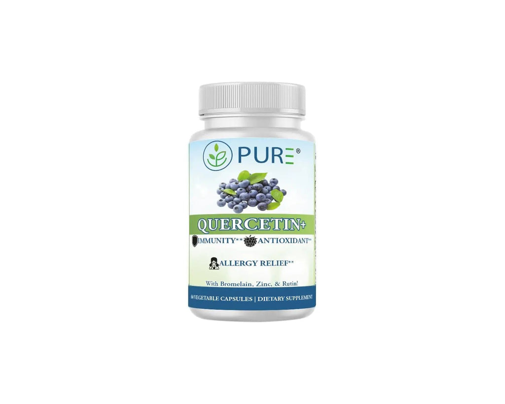 PURE® Quercetin+ with Zinc, Bromelain, Rutin Immune Shield - 60 Capsules - High Bioavailability Antioxidant Complex for Respiratory Health & Viral Defense - Made in USA - TrustMedUSA
