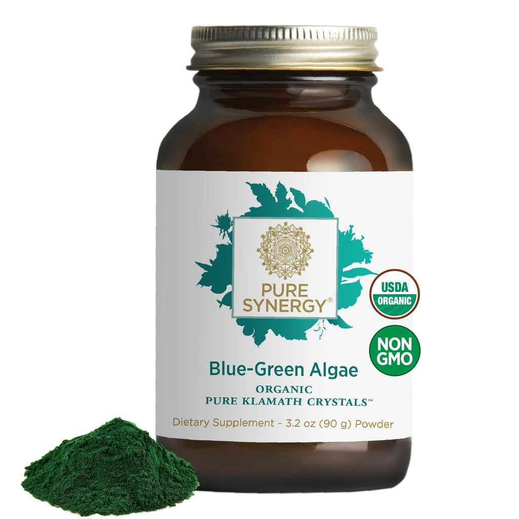 PURE SYNERGY Blue-Green Algae Powder | Superfood Powder with Chlorophyll | Organic AFA Blue Green Algae Supplement | Supports Energy, Mental Clarity, and Detoxification (3.2 oz.) - TrustMedUSA