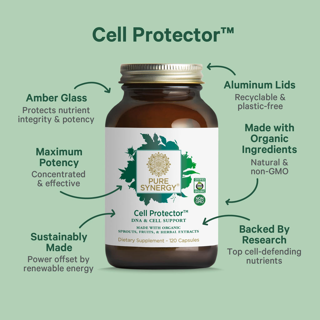 PURE SYNERGY Cell Protector | Cellular Health Supplement | Cell and Immune Support with Selenium and Organic Cruciferous Vegetables | for Healthy Aging & Detoxification (120 Capsules) - TrustMedUSA