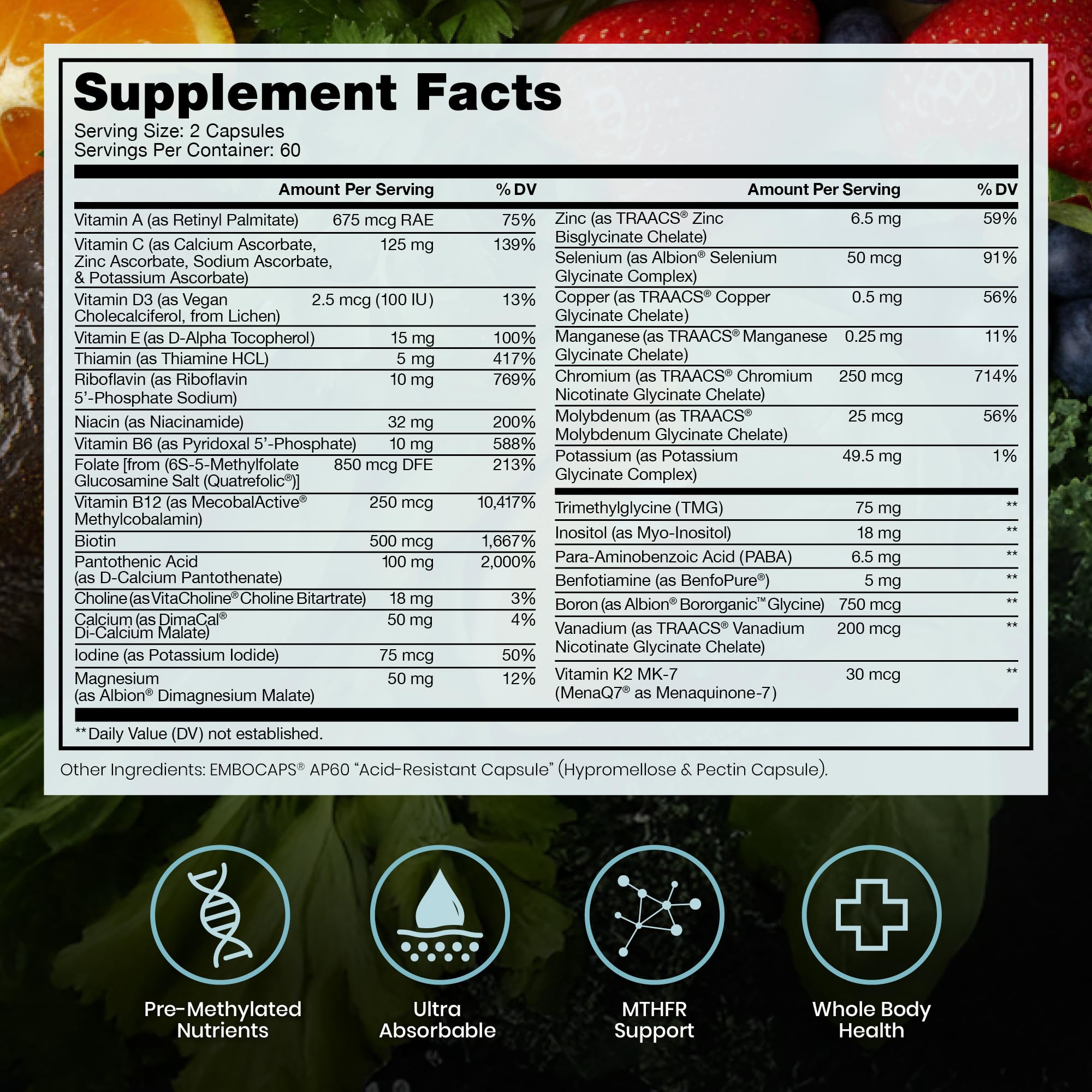 Pure Therapro Rx Methylated Multivitamin for Men and Women | Made in USA | Methyl Multi Without Iron Methyl B12 & Methylfolate | 120 Capsules, 2-Month Supply - TrustMedUSA