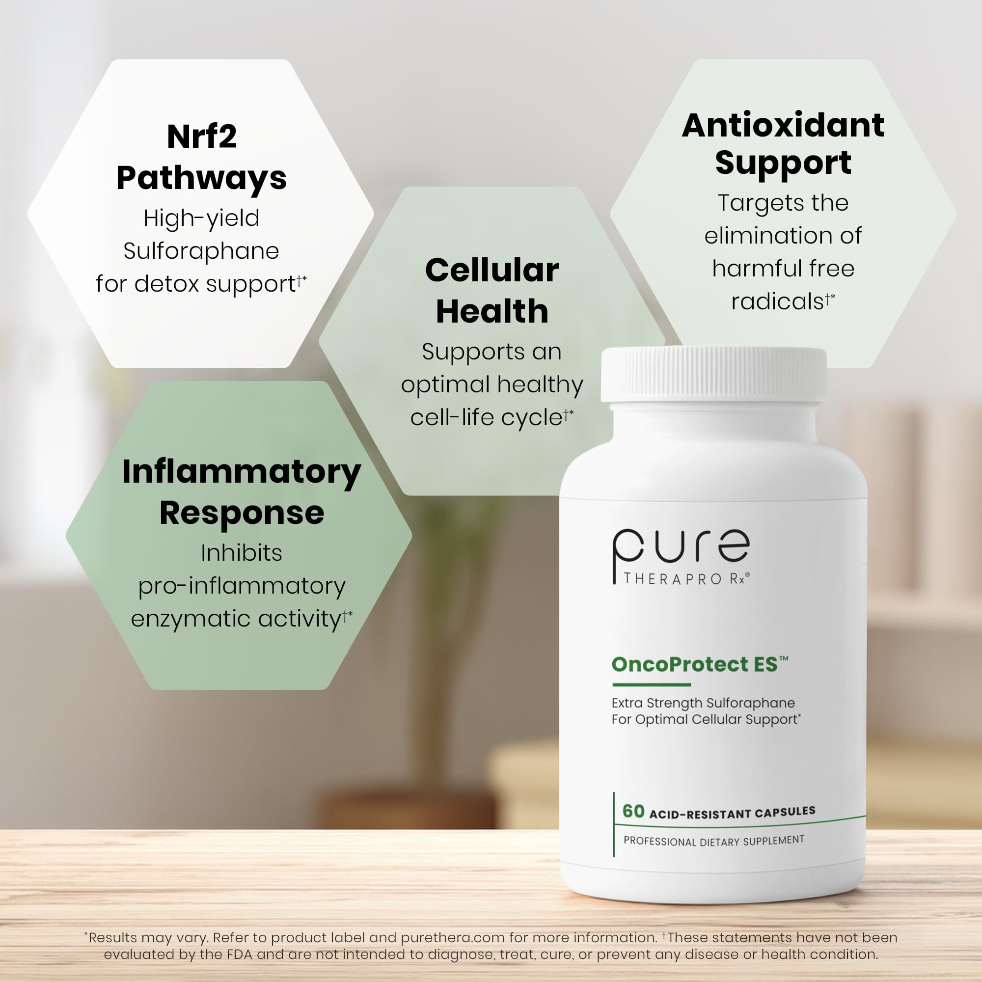 Pure Therapro Rx OncoProtect ES HIGH DOSE Sulforaphane Supplement, Made in USA | 2 Month Supply | 706 mg Patented Activated BroccoRaphanin Broccoli Seed Extract | Glucoraphanin + Myrosinase - Maple Wellness Supplements