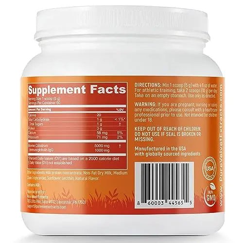 Pure Velvet Colostrum Powder for Gut Health, Bloating, Hair Growth, Immune Support - TrustMedUSA