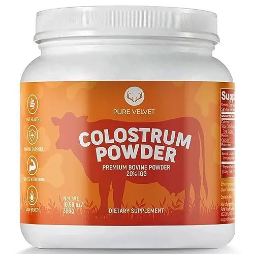 Pure Velvet Colostrum Powder for Gut Health, Bloating, Hair Growth, Immune Support - TrustMedUSA